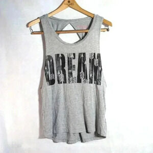 Dream with Arrows Rebellious One tank top sz S grey open back